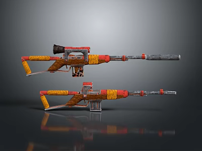 Sniper rifle sight sniper rifle sci-fi sniper rifle semi-automatic rifle combat rifle 3d model