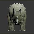 Triceratops Dinosaur Model Featuring Detailed Green Skin Horns And Frill