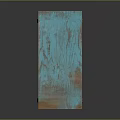 Turquoise Top Wooden Table With Distressed Finish And Unique Leg Design