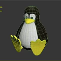 Cute Knitted Penguin Doll With Dark Brown Body White Belly And Yellow Beak And Feet