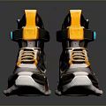 Modern Transparent High Top Sneakers Design With Gray Base Yellow Blue And Red Accents