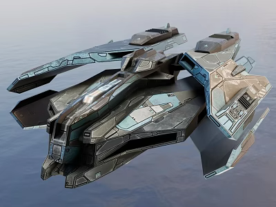 Advanced Futuristic Cosmic Spaceship With Sleek Aerodynamic Structure For Interstellar Travel 3d model