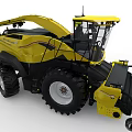 Modern Yellow And Black Agricultural Harvester With Large Wheels For Efficient Farm Harvesting