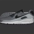 Gray And White Sports Sneakers With Black Laces And Treaded Sole