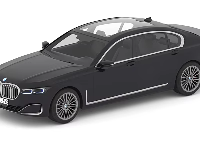 Luxury Black BMW Sedan With Sleek Design Silver Alloy Wheels And LED Headlights 3d model