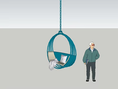 Modern swing chair indoor and outdoor swing 3d model