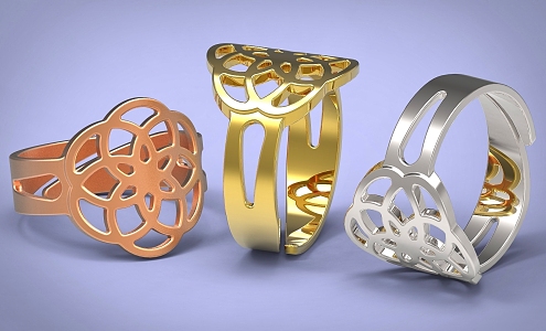 Ladies Ring Gold Ring 3d model