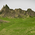 valley canyon terrain mountain range geopark cliff peak plateau grassland 3d model