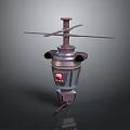 Mechanical Creature Model With Propeller Wings And Metal Structure Design 3d model