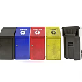 Public Facility Color Coded Recycling Bins for Paper Plastic and Can Waste