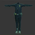Blue Police Uniform 3D Model With Badge Utility Belt And Radio