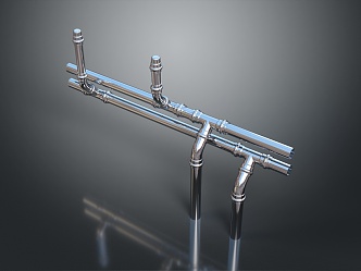 modern pipe water pipe valve iron pipe 3d model