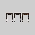 Classic Carved Dark Brown Solid Wood Nesting Side Tables Set For Traditional Home Interior Decor