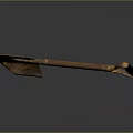 Rusted Shovel With Metal Blade And Handle On Dark Background With Reflection