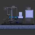 Industrial Equipment Model With Mechanical Structure Platform And Support Frame