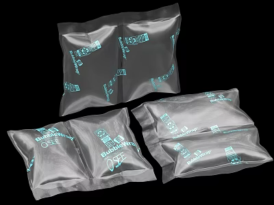 Household Sealed Storage Bags In Silver With Blue Printed Patterns And Reusable Design 3d model