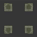 Four Square Gray Stone Brick Blocks With Textured Surface For Building Projects