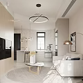 Modern Apartment Living Room Interior With Sofa Coffee Table Pendant Lights And Natural Light