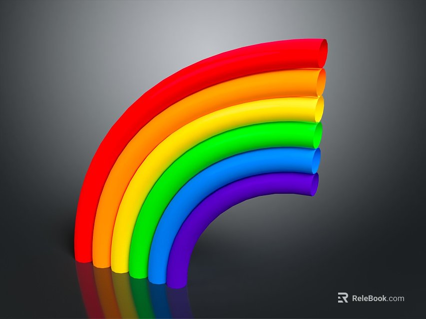 Rainbow Colored Arch Design Jewelry With Shiny Multicolor Gemstones And Reflective Surface 3d model 