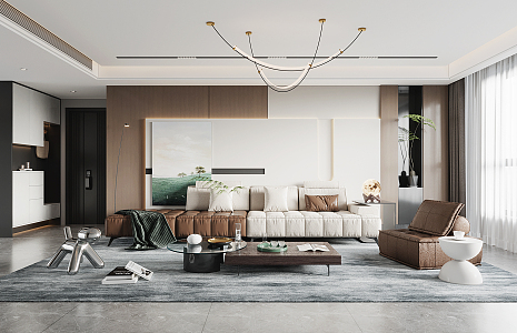 modern living room 3d model