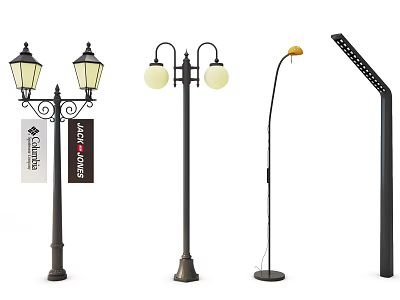 Different Types of Outdoor Lights with Lantern Spherical Arc Floor and LED Street Designs 3d model