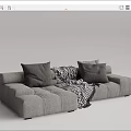 Modern corner sofa multiplayer sofa 3d model
