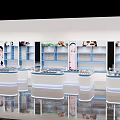 Modern Beauty Store Interior With Shelves And Display Counters 3d model