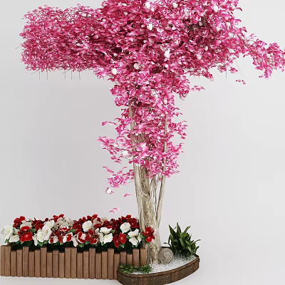 Modern Flower Box Old Wood Cherry Blossoms 3d model Modern Flower Box Old Wood Cherry Blossoms 3d model