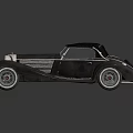 Elegant Vintage Classic Car With Curved Body Chrome Details And White Wall Tires