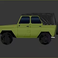 Bright Yellow Vintage Off Road Car With Black Soft Top And Classic Design