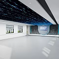 School Modern Tech Classroom With Large Display China Map Data Charts And Blue Lighting Effects 3d model