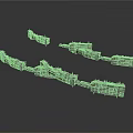 3D Model of Cosmic Spaceship with Modular Metal Structure and Station Components