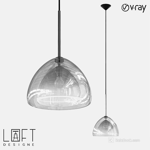 Modern Transparent Glass Pendant Light Design For Home Kitchen Ceiling Decor 3d model