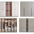 Modern Wardrobe Design With Sleek Wooden Panels Sliding Doors And Built In Storage Shelves