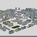 Aerial View Urban Planning With Modern Buildings And Green Space Layout