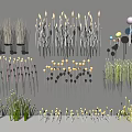 Stylish Modern Lighting Combinations Featuring Reed Like And Flower Shaped Lamp Designs