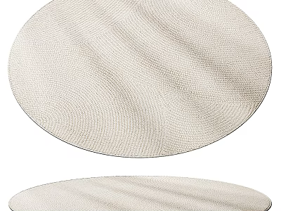 Beige Round Area Rugs With Textured Designs For Home Decor 3d model