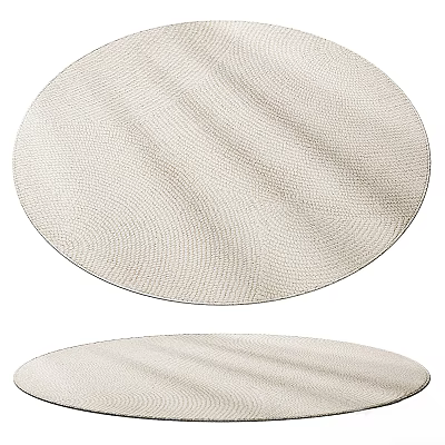 Beige Round Area Rugs With Textured Designs For Home Decor 3d model