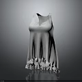 White Sleeveless Top on Mannequin with Gray Black Gradient Background and Reflective Surface 3d model
