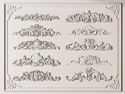 French carved plaster 3d model