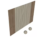 Modern Background Wall Design Featuring Wave Texture And Wooden Side Frames 3d model