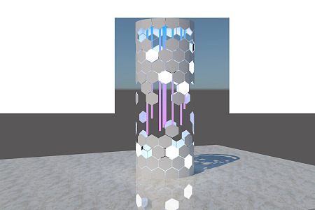 modern column science and technology column 3d model