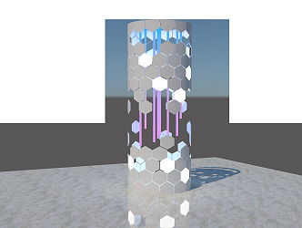 modern column science and technology column 3d model