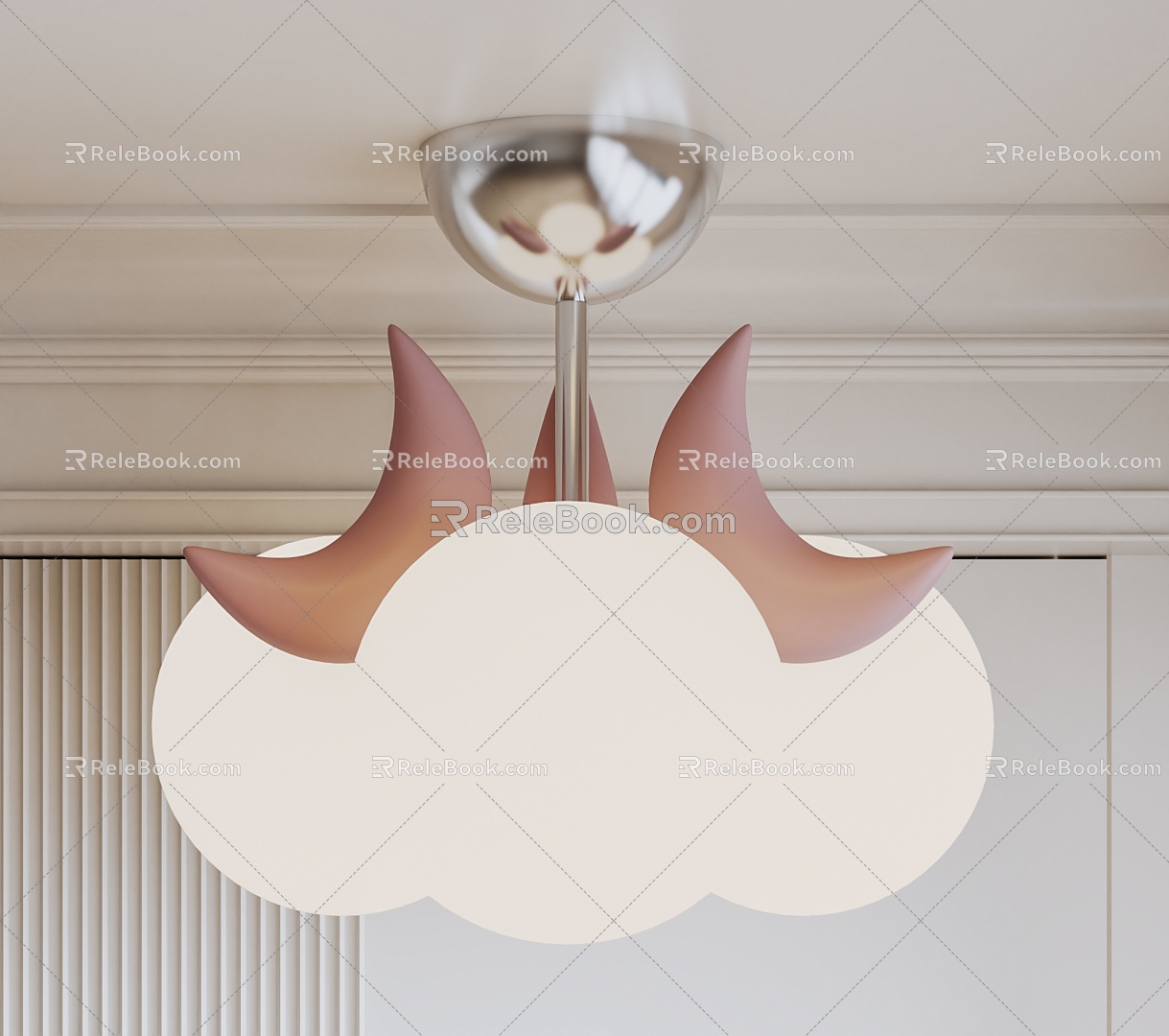 Modern Cream Children Chandelier Moon Chandelier Children Ceiling Lamp Cartoon Chandelier Moon Chandelier 3d model