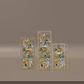 Commercial Transparent Glass Display Cases With Fresh Flowers And Garden Series Labels