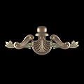 Elegant Ornate Carved Decoration Featuring Spherical Top Scrolls And Leaf Patterns