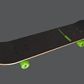 Black And Green Racing Skateboard With Splash Design And Green Wheels