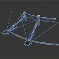 Silver Mechanical Weapon Model With Detailed Structure And Long Components
