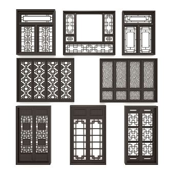 Chinese windows and doors 3d model