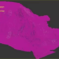 Detailed 3D Terrain Model Featuring Rocky Mountainous Structure And Vegetation Cover